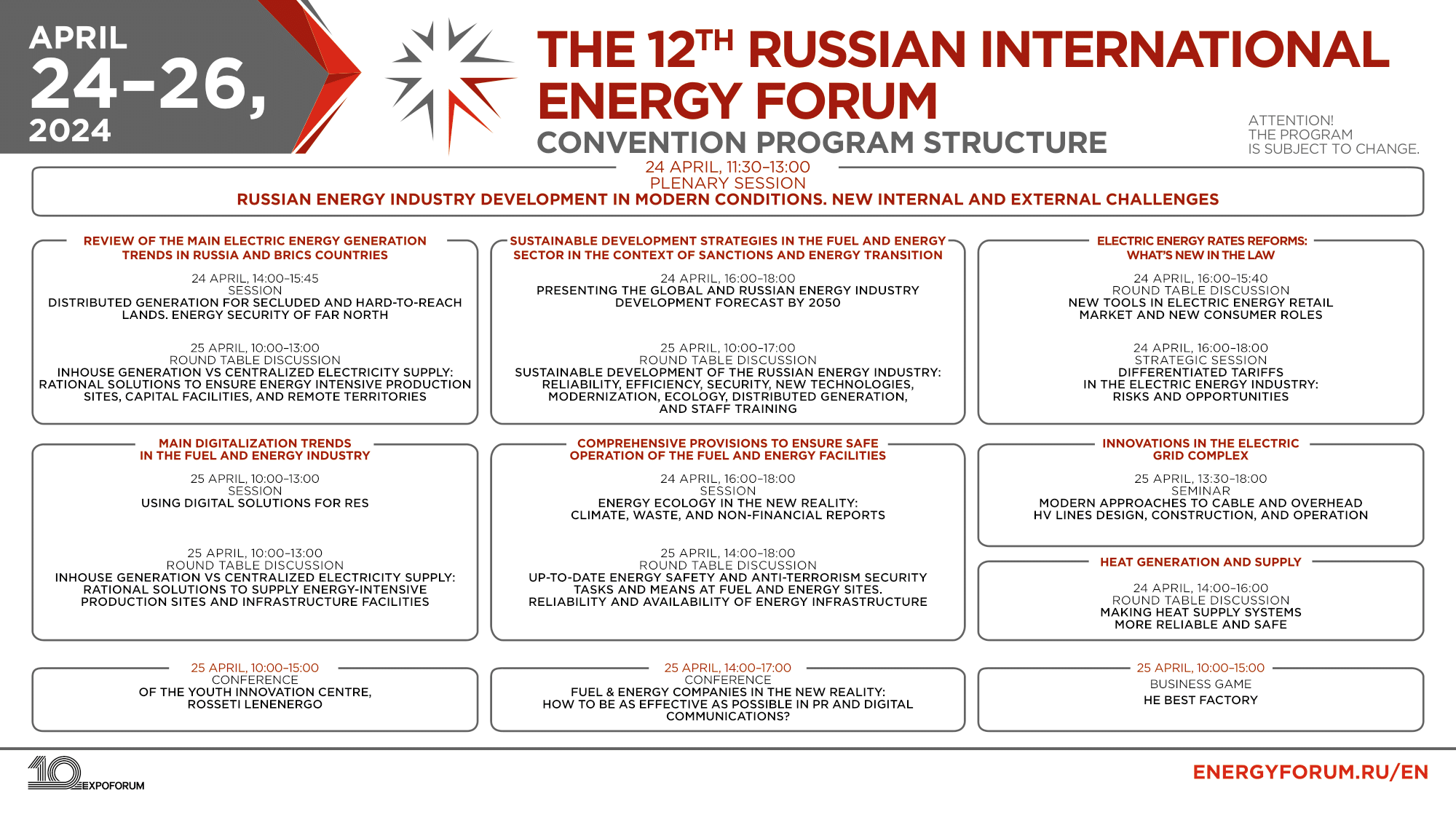 Convention program structure